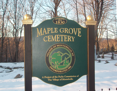 Maple Grove Cemetery Sign